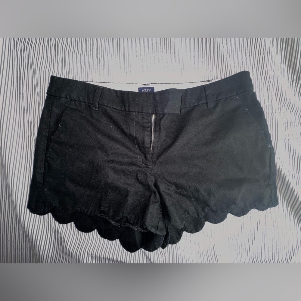 Black cotton shorts! J.Crew 100% cotton & scalloped design